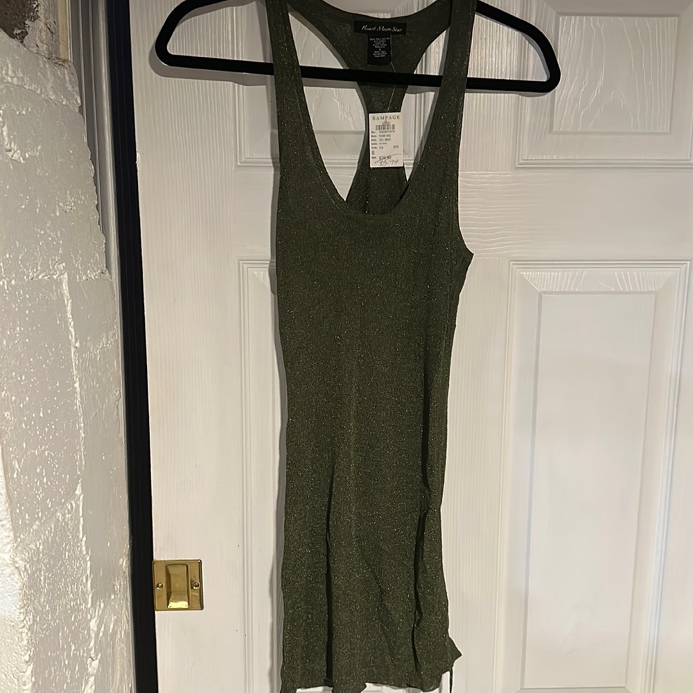 Brand new/never worn sexy shimmery green long tank